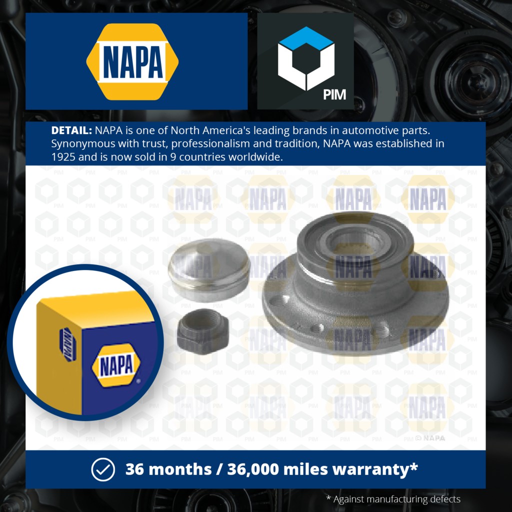 NAPA Wheel Bearing Kit Rear PWB1161 [PM1851658]
