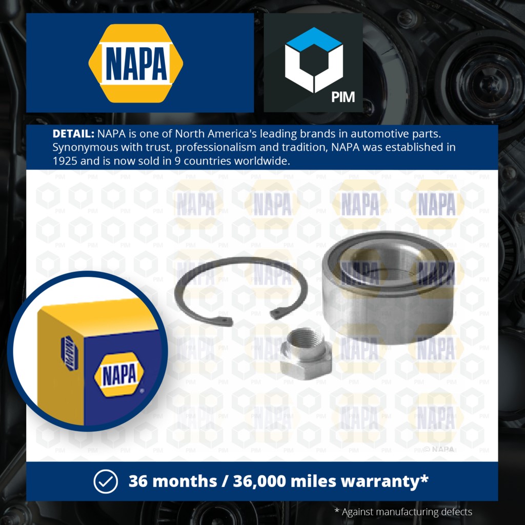 NAPA Wheel Bearing Kit Front PWB1159 [PM1851656]