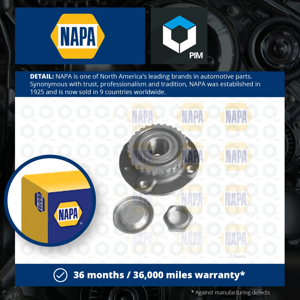 NAPA Wheel Bearing Kit Rear PWB1149 [PM1851647]