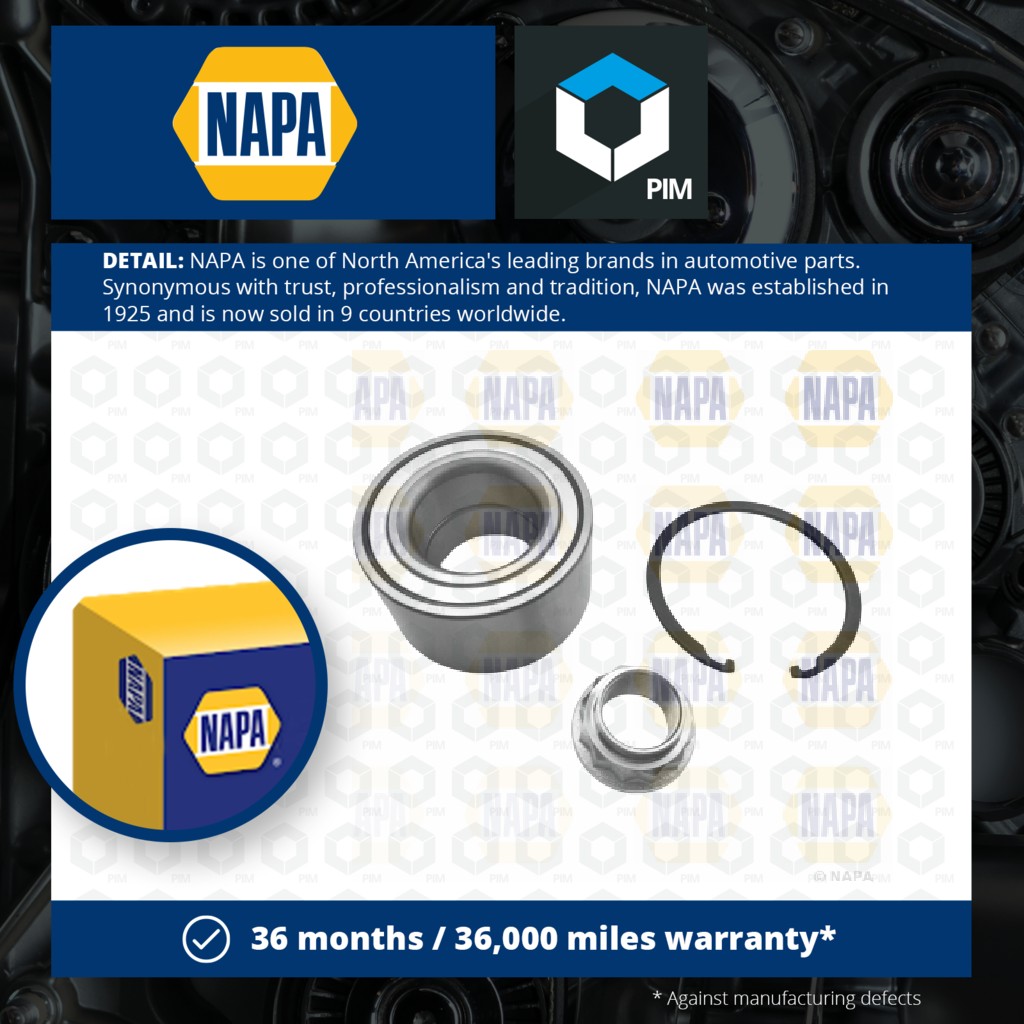 NAPA Wheel Bearing Kit Front PWB1145 [PM1851643]