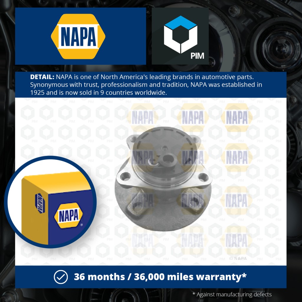 NAPA Wheel Bearing Kit Rear PWB1138 [PM1851636]