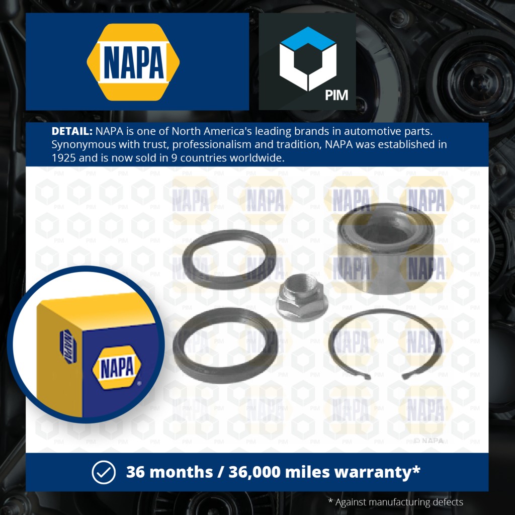 NAPA Wheel Bearing Kit Front PWB1134 [PM1851632]