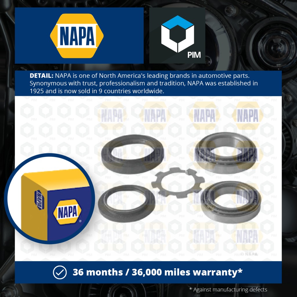 NAPA Wheel Bearing Kit Rear PWB1125 [PM1851623]