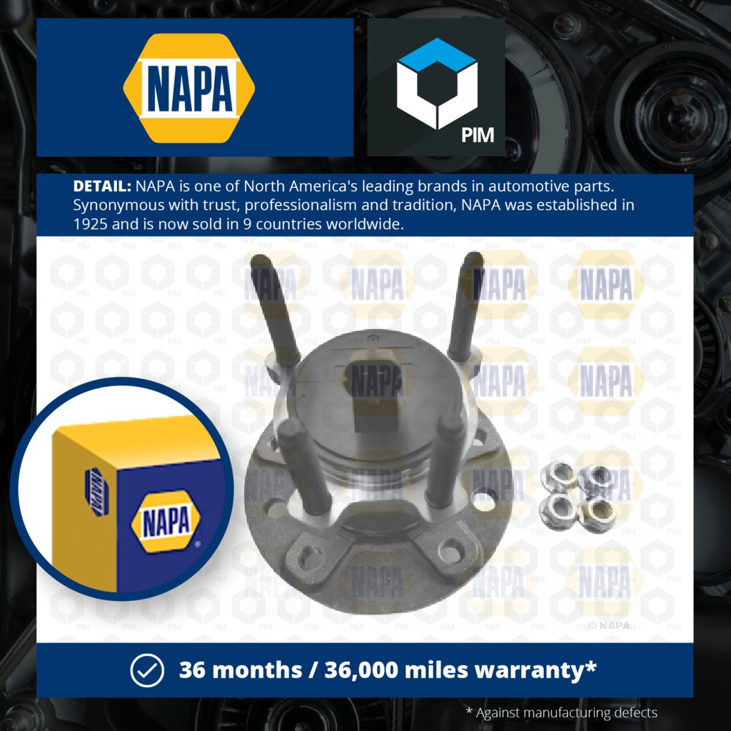 NAPA Wheel Bearing Kit Rear PWB1114 [PM1851613]