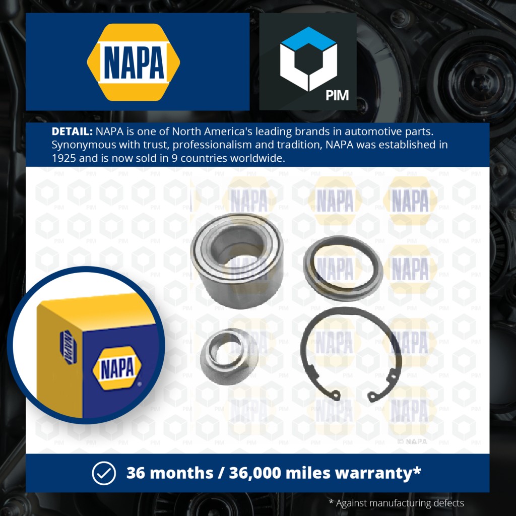 NAPA Wheel Bearing Kit PWB1106 [PM1851605]