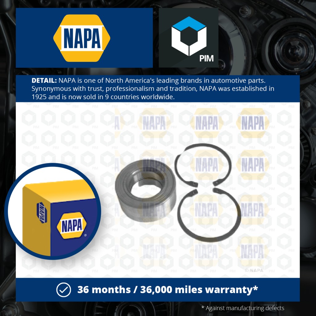 NAPA Wheel Bearing Kit PWB1092 [PM1851591]