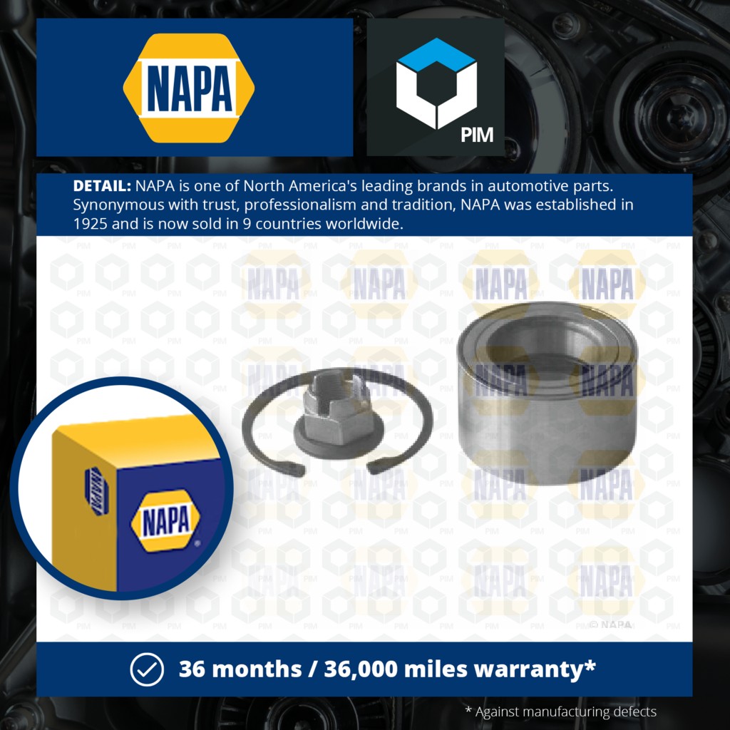 NAPA Wheel Bearing Kit Front PWB1081 [PM1851580]