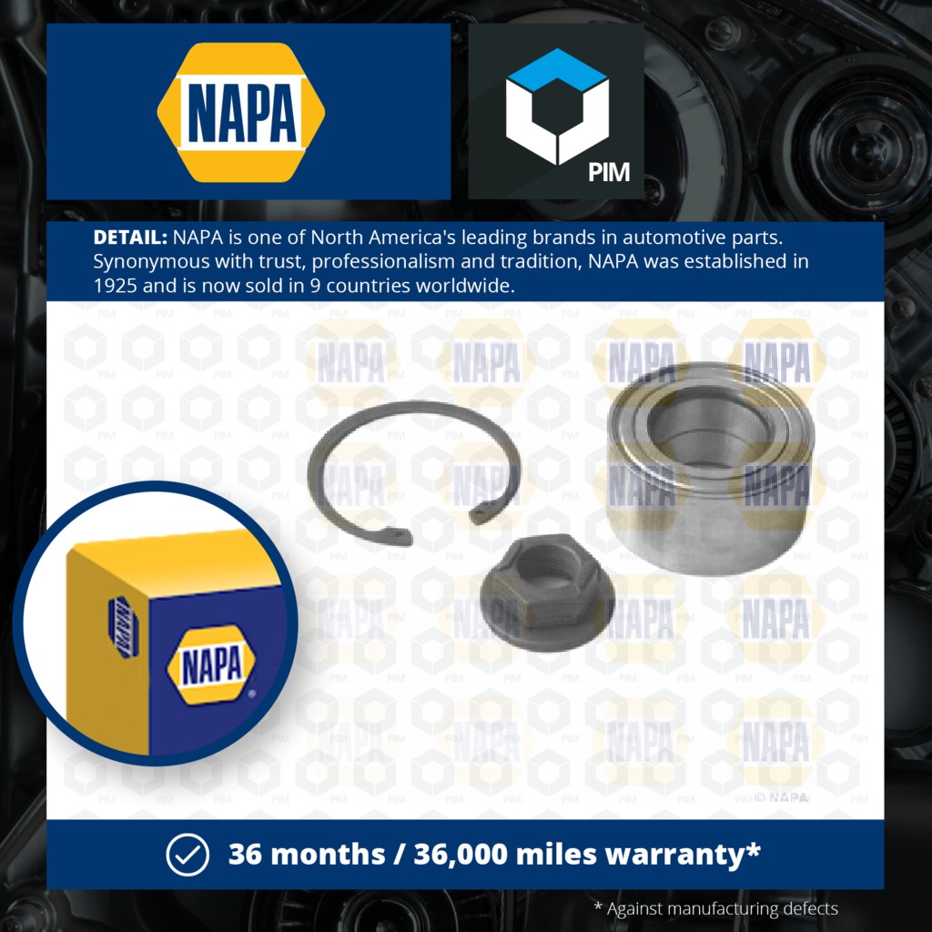 NAPA Wheel Bearing Kit Front PWB1042 [PM1851541]