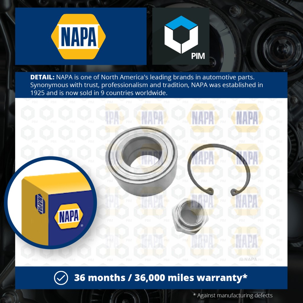 NAPA Wheel Bearing Kit Front PWB1028 [PM1851528]