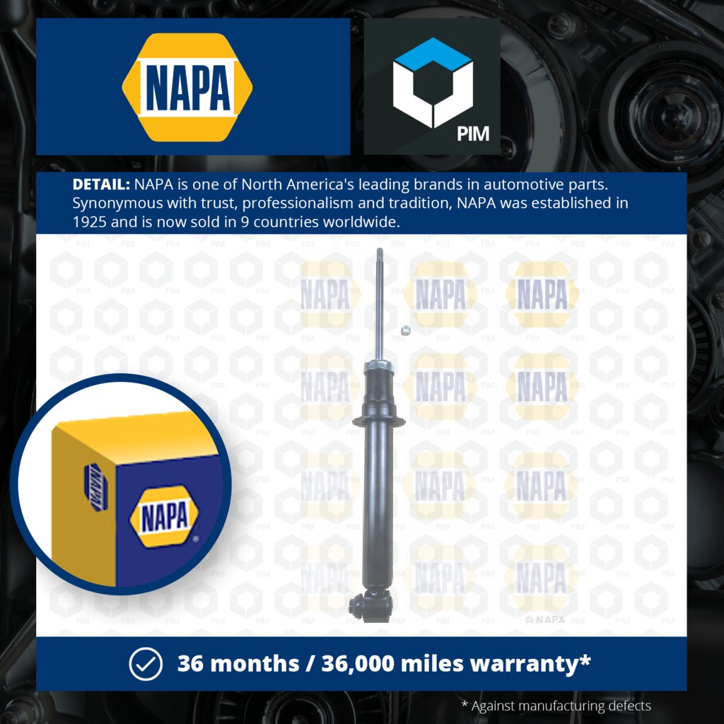 NAPA 2x Shock Absorbers (Pair) Rear NSA1397 [PM1849513]