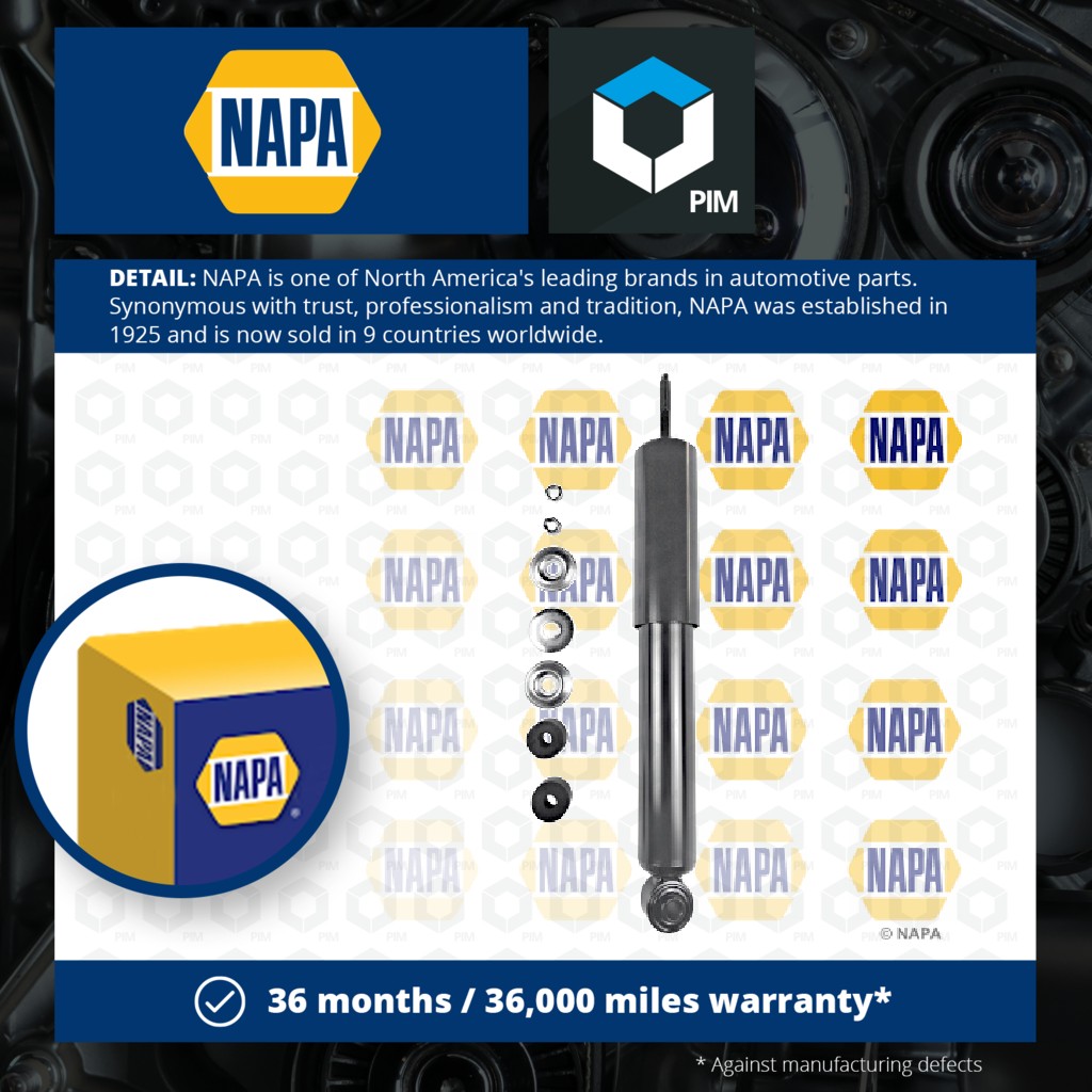 NAPA 2x Shock Absorbers (Pair) Front NSA1343 [PM1849460]