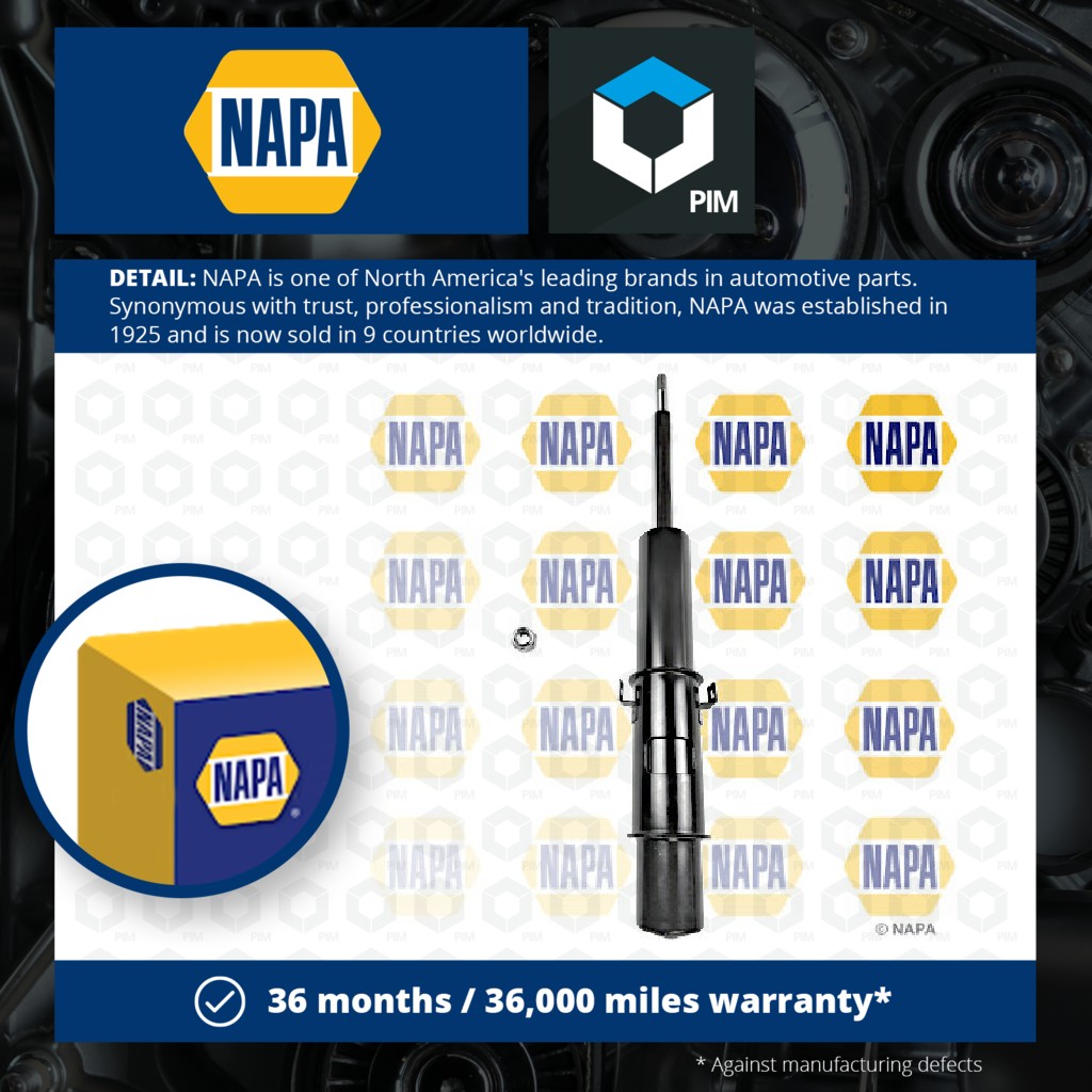 NAPA 2x Shock Absorbers (Pair) Front NSA1315 [PM1849432]
