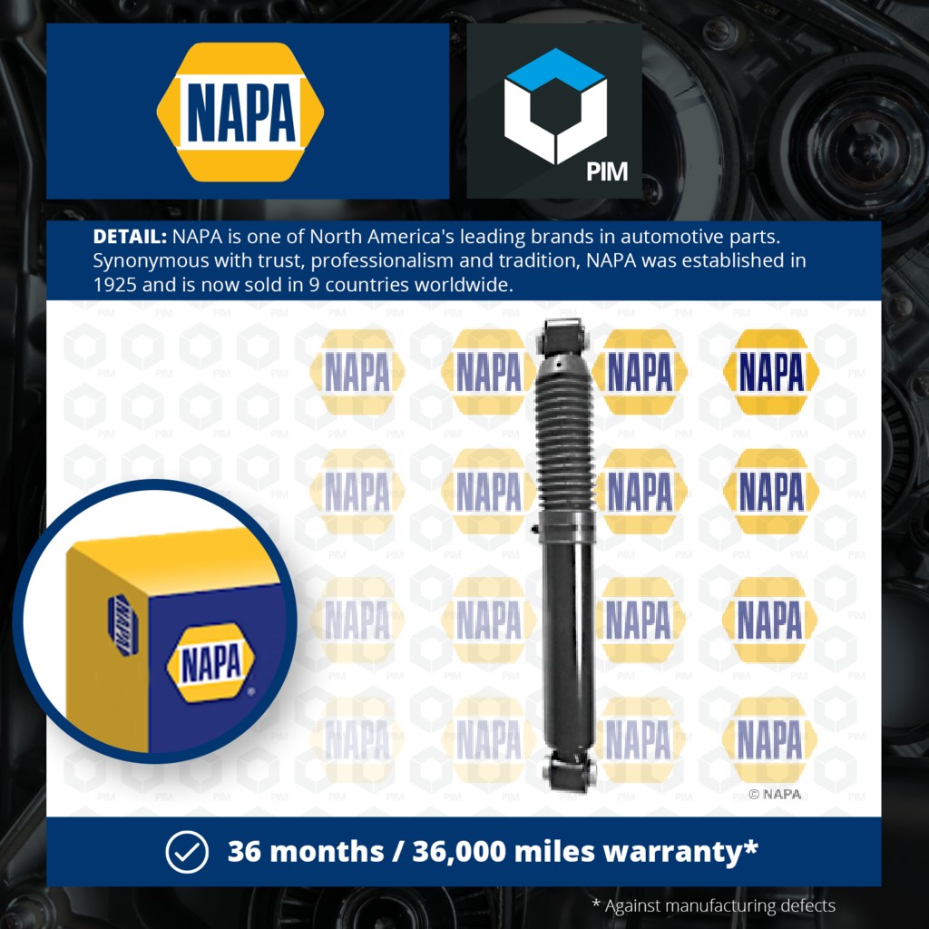 NAPA 2x Shock Absorbers (Pair) Rear NSA1303 [PM1849420]
