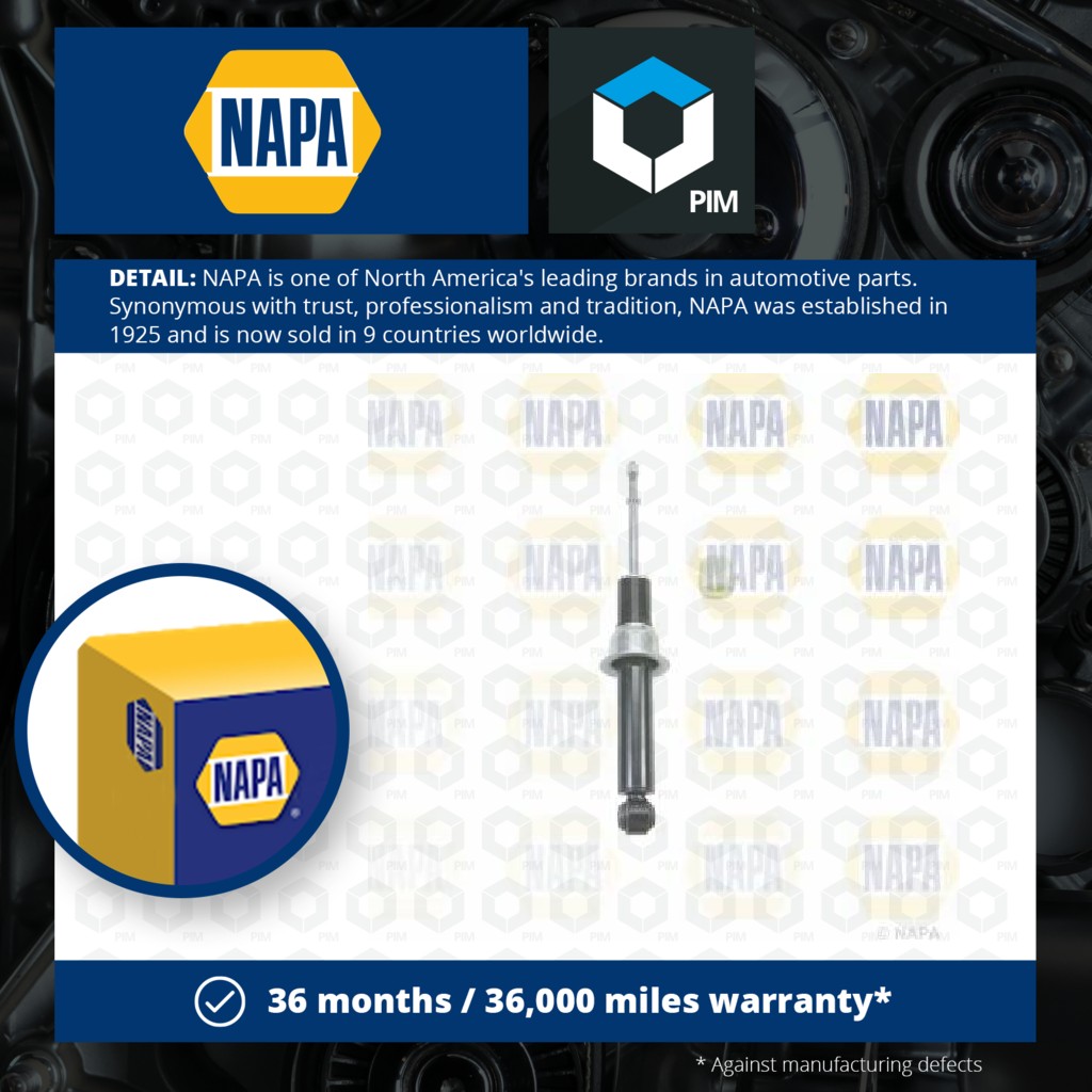 NAPA 2x Shock Absorbers (Pair) Rear NSA1231 [PM1849353]