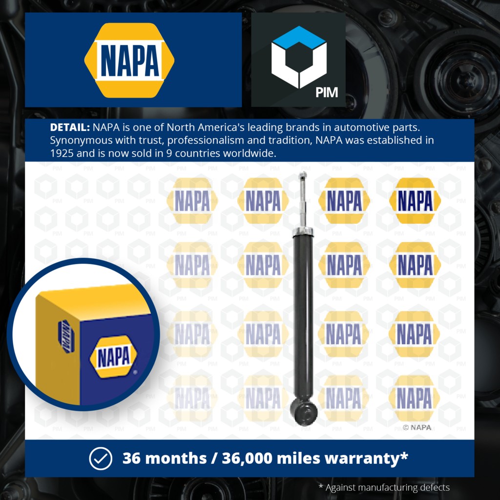 NAPA 2x Shock Absorbers (Pair) Rear NSA1225 [PM1849347]