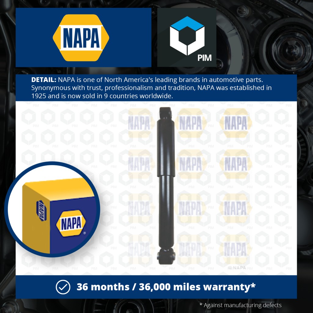 NAPA 2x Shock Absorbers (Pair) Rear NSA1210 [PM1849332]