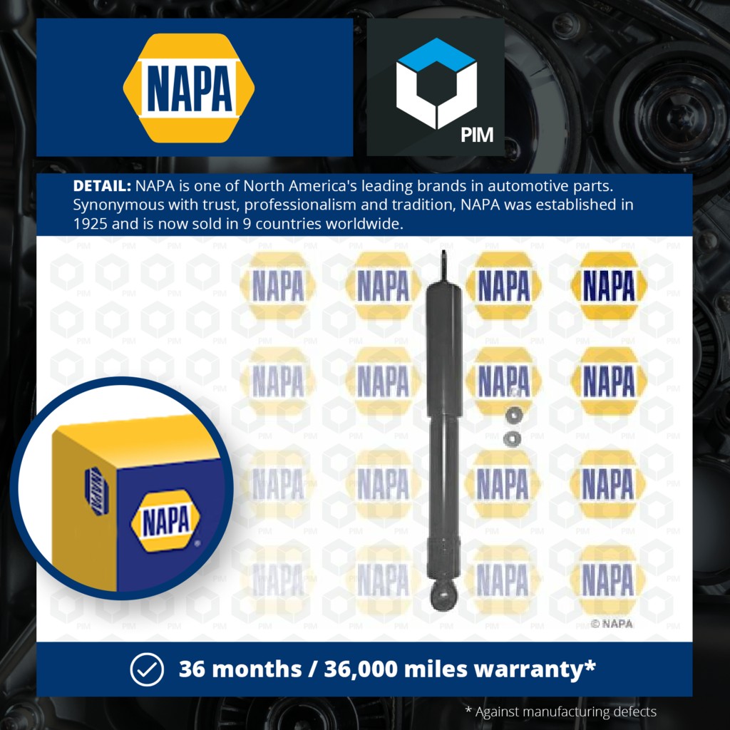 NAPA 2x Shock Absorbers (Pair) Rear NSA1196 [PM1849318]