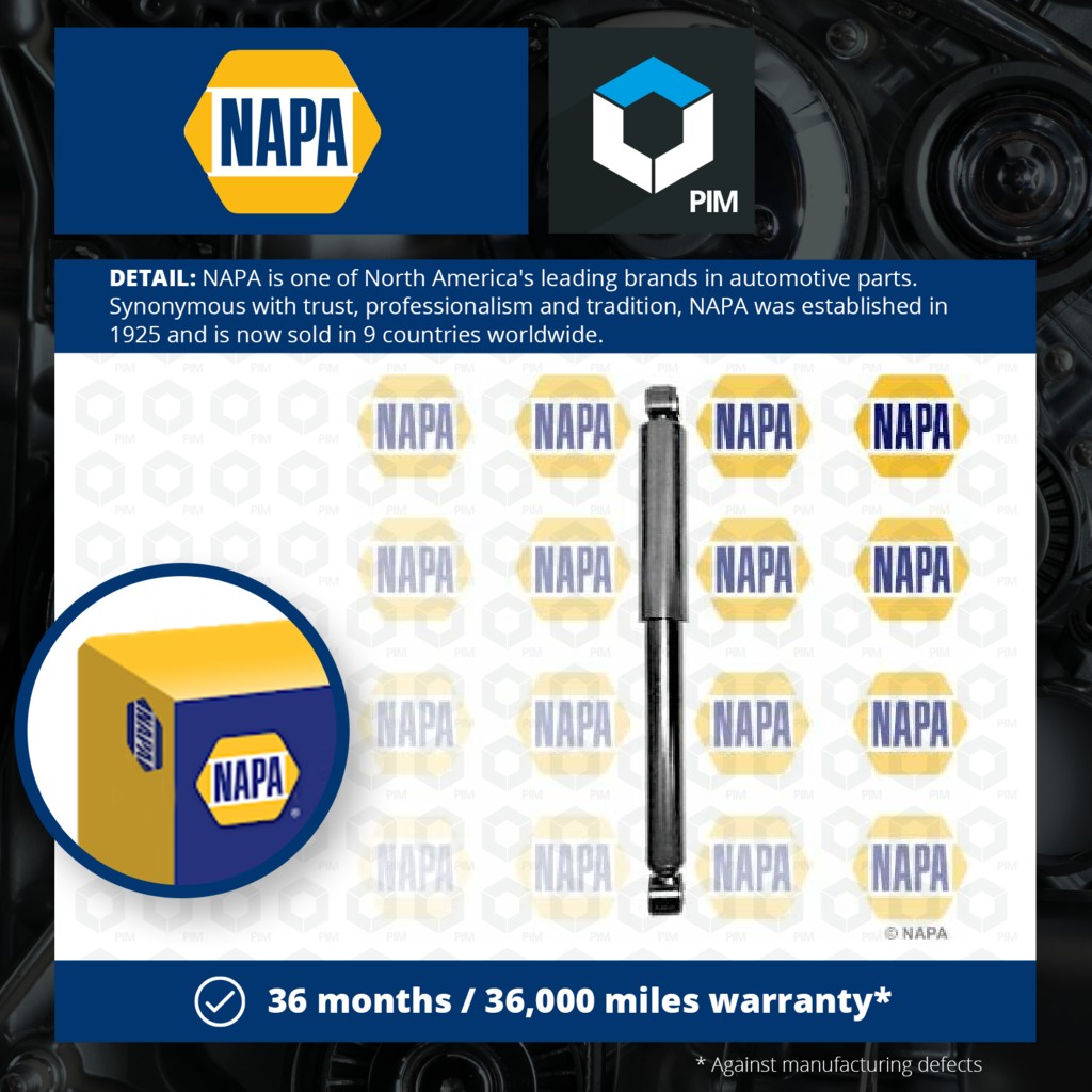 NAPA 2x Shock Absorbers (Pair) Rear NSA1190 [PM1849312]