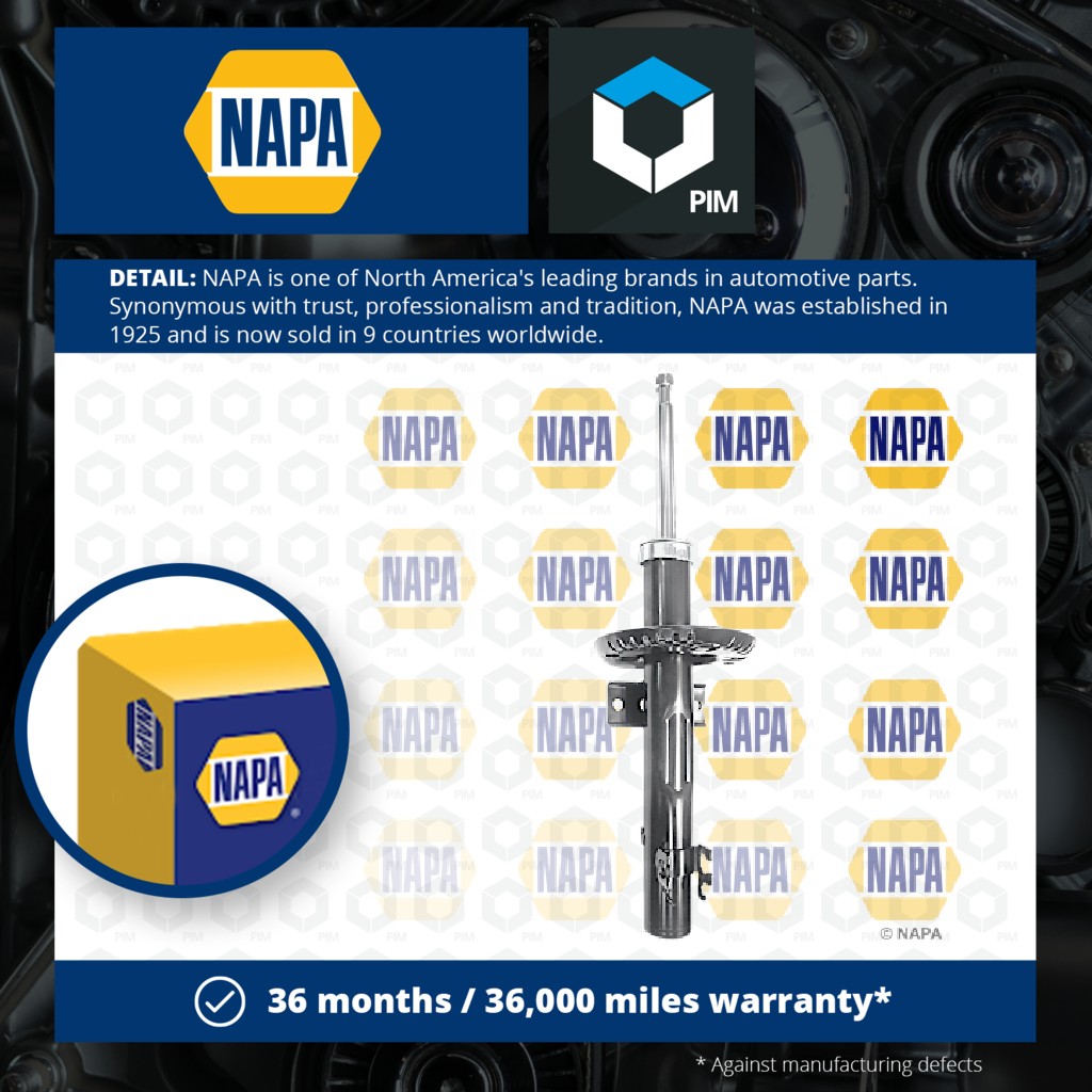 NAPA 2x Shock Absorbers (Pair) Front NSA1160 [PM1849282]