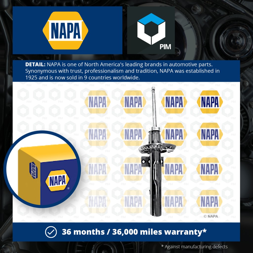 NAPA 2x Shock Absorbers (Pair) Front NSA1073 [PM1849195]
