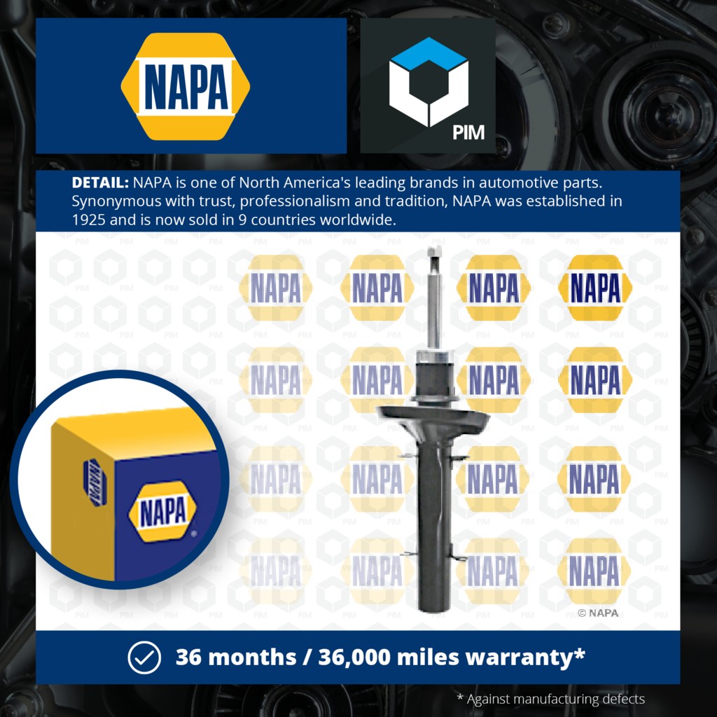 NAPA 2x Shock Absorbers (Pair) Front NSA1069 [PM1849191]