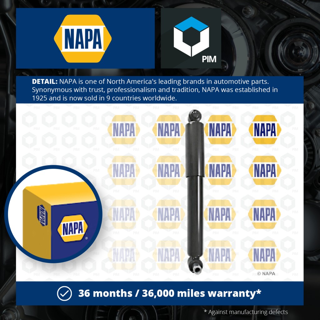 NAPA 2x Shock Absorbers (Pair) Front NSA1043 [PM1849165]