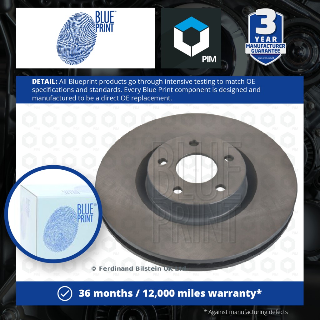 Blue Print 2x Brake Discs Pair Solid Rear ADBP430035 [PM1846528]