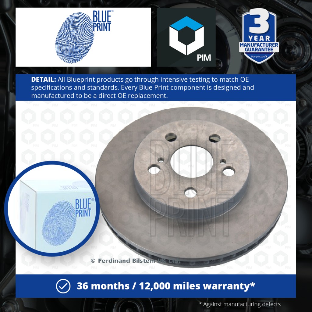 Blue Print 2x Brake Discs Pair Vented Front ADBP430029 [PM1846522]