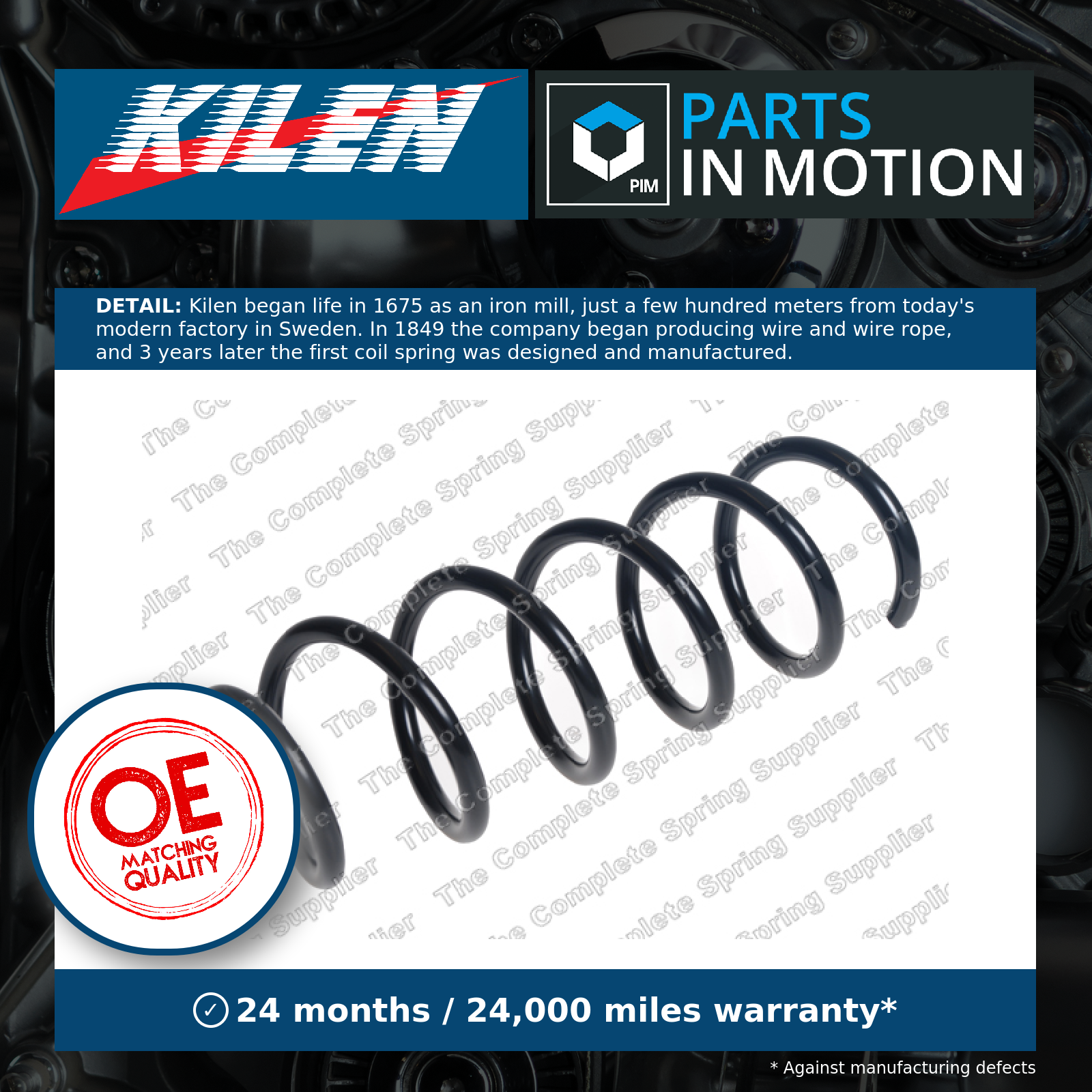 Kilen 10264 Front Coil Spring Fits Audi A4 8W0411105CJ 8W0411105CK 8W0411105JD - Image 3