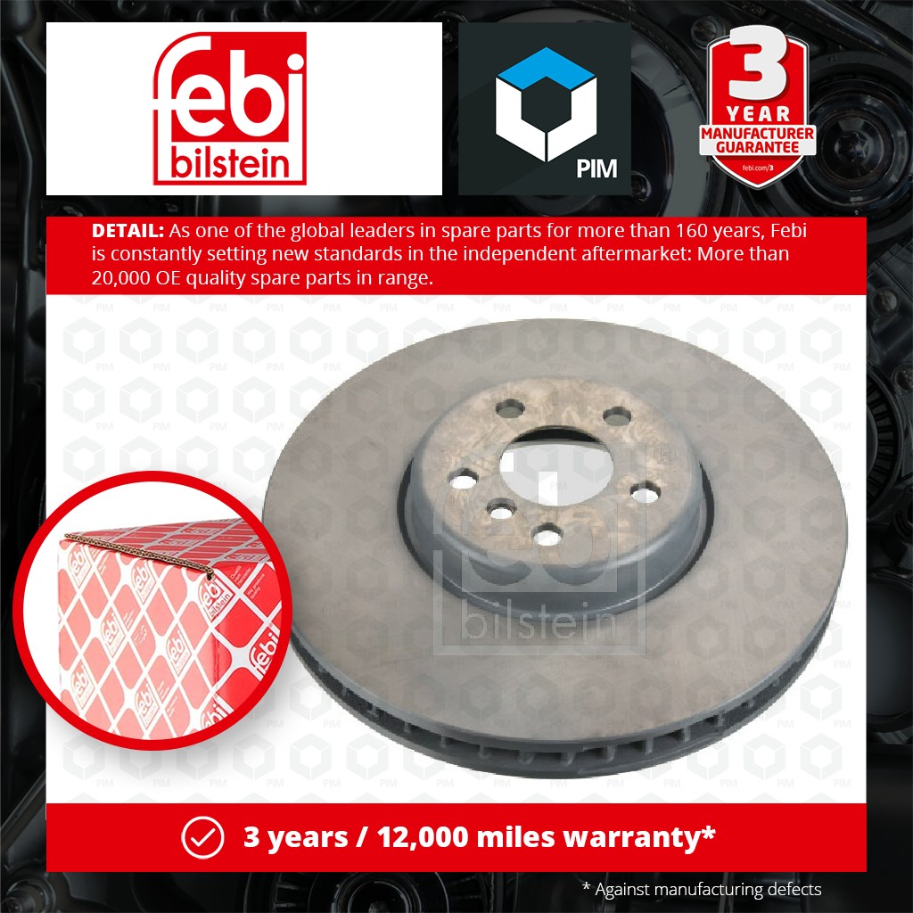 Febi Brake Disc Single Vented Front Left 171454 [PM1844768]