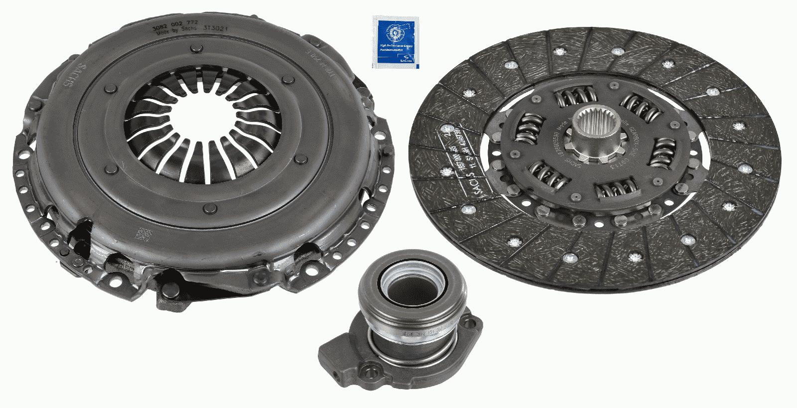 Sachs Clutch Kit 3pc (Cover+Plate+CSC) 3000990509 [PM1844062]