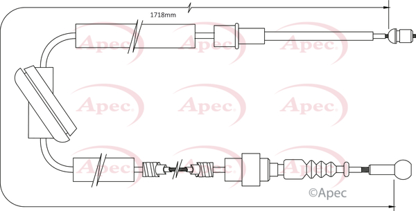 Apec Handbrake Cable Rear Left or Right CAB1572 [PM1841890]