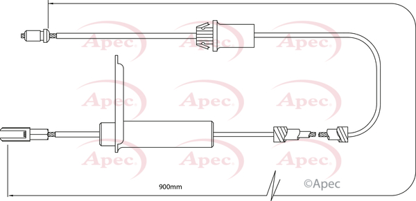 Apec Handbrake Cable Rear Right CAB1280 [PM1841822]