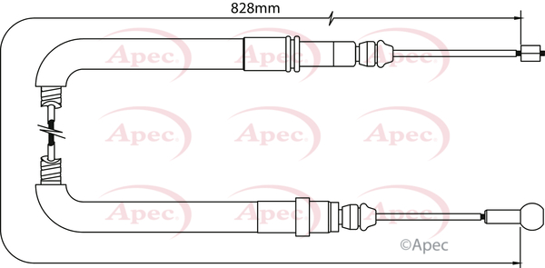 Apec Handbrake Cable Rear Left or Right CAB1048 [PM1841777]