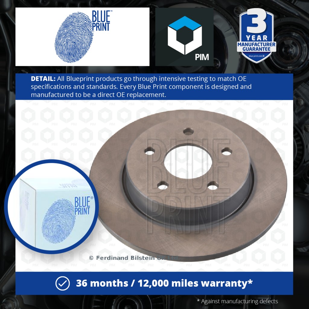 Blue Print 2x Brake Discs Pair Solid Rear ADBP430010 [PM1841056]