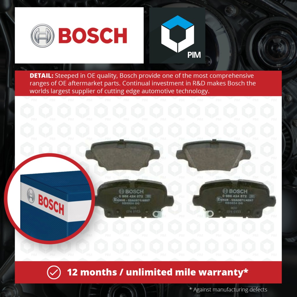 Bosch Brake Pads Set Rear 0986424872 [PM1836711]