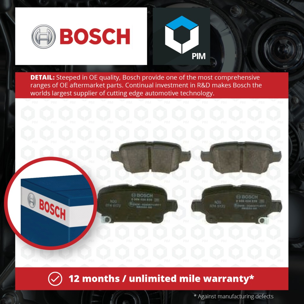 Bosch Brake Pads Set Rear 0986424839 [PM1836681]