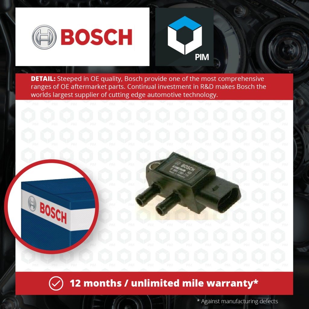 Bosch Exhaust Pressure Sensor 0986280715 [PM1836599]