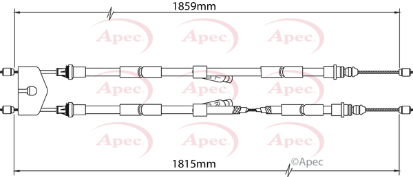 Apec Handbrake Cable Rear Left or Right CAB1507 [PM1801251]