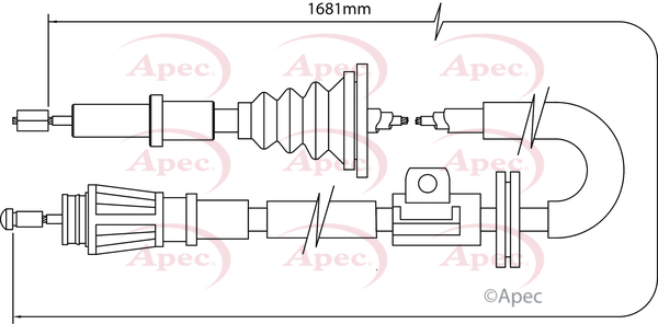 Apec Handbrake Cable Rear Left or Right CAB1506 [PM1801250]