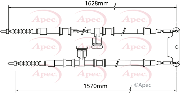 Apec Handbrake Cable Rear Left or Right CAB1490 [PM1801238]