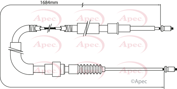 Apec Handbrake Cable Rear Left or Right CAB1403 [PM1801202]
