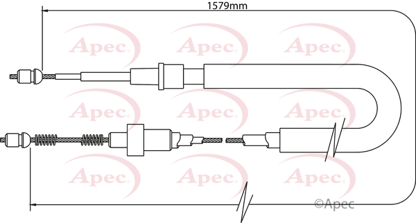Apec Handbrake Cable Rear Left or Right CAB1401 [PM1801201]