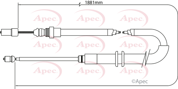 Apec Handbrake Cable Rear Left or Right CAB1382 [PM1801190]