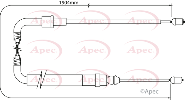 Apec Handbrake Cable Rear Left or Right CAB1334 [PM1801163]