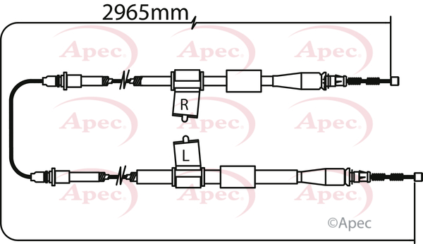 Apec Handbrake Cable Rear Left or Right CAB1274 [PM1801134]