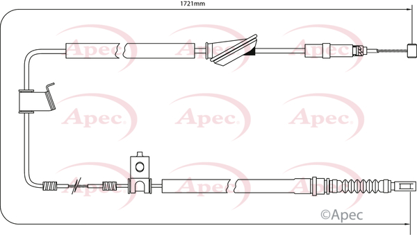 Apec Handbrake Cable Rear Left CAB1207 [PM1801105]