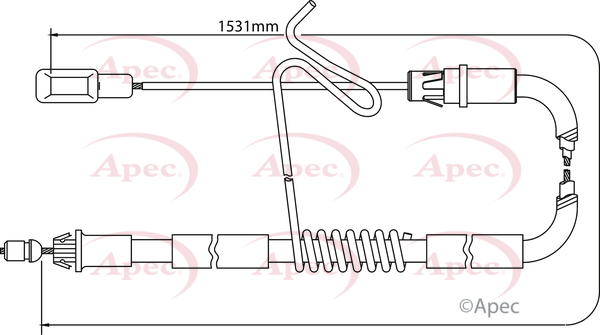 Apec Handbrake Cable Rear Left CAB1196 [PM1801098]