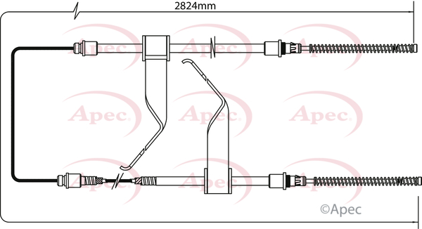 Apec Handbrake Cable Rear Left or Right CAB1172 [PM1801081]