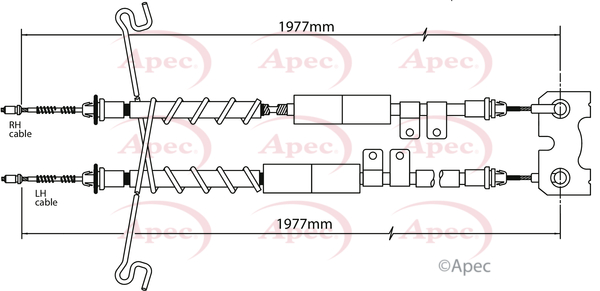 Apec Handbrake Cable Rear Left or Right CAB1168 [PM1801080]